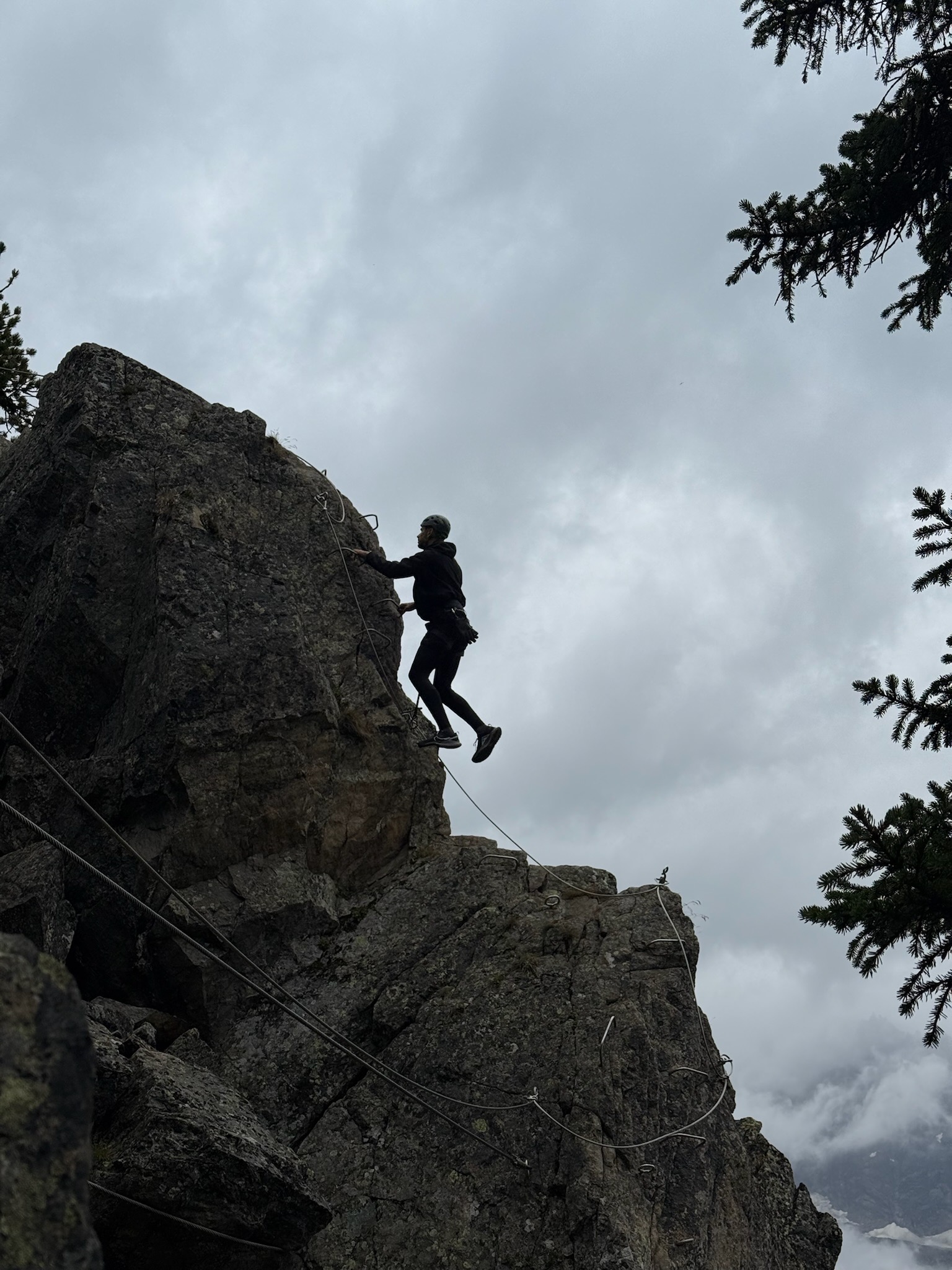 Віаферрата — вид зверху на ноги і спорядження групи